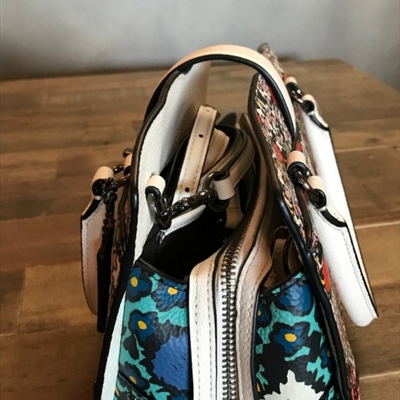 COACH WOMENS MERCER FLORAL CONVERTIBLE SATCHEL - Picture 3 of 8